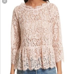 Joie Koda Blush Pink 3/4 Sleeve peplum top